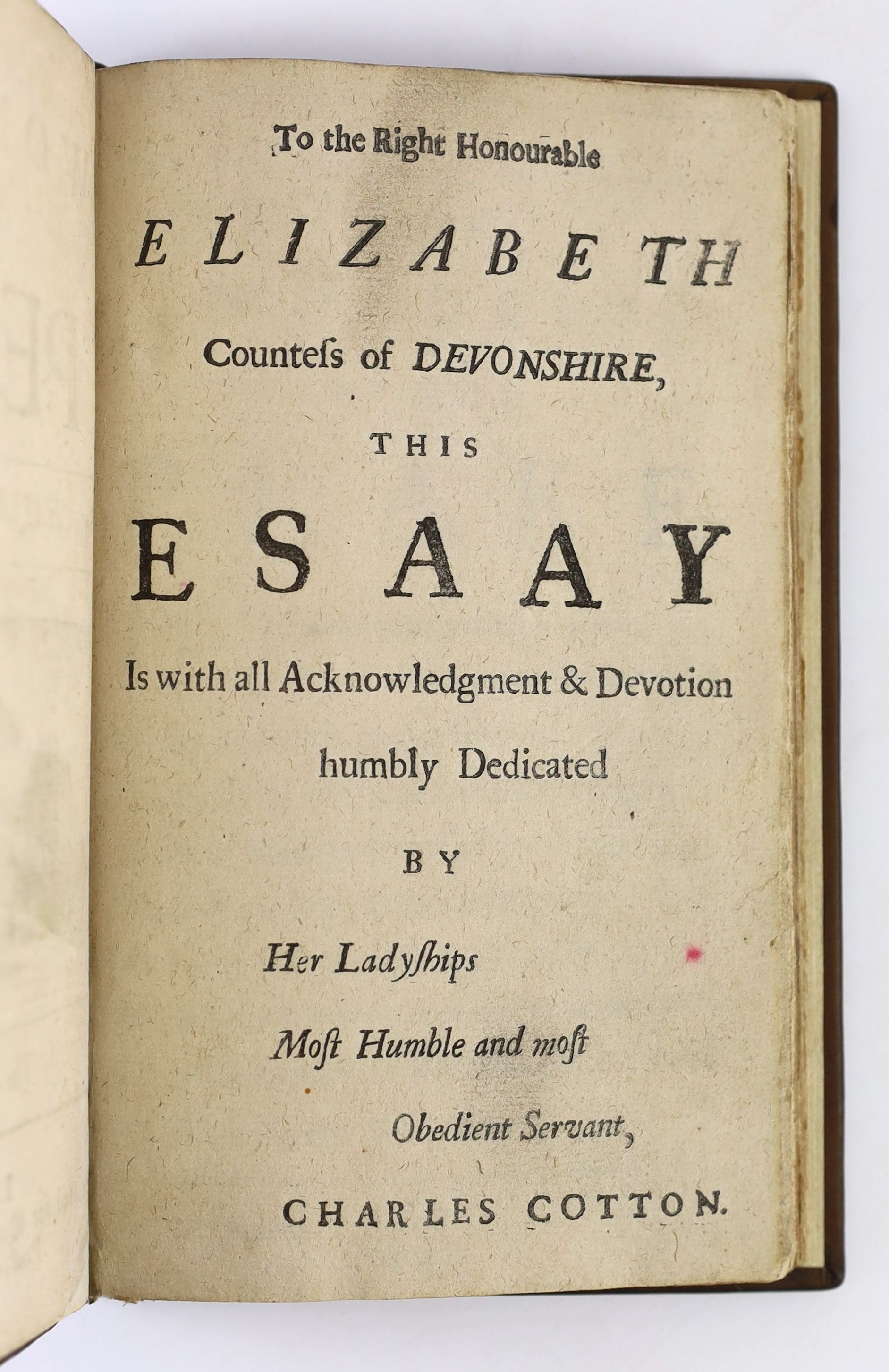 Cotton, Charles - The Wonders of the Peake, 4th edition 8vo, rebound calf gilt, with renewed fly leaves, contemporary ink ownership inscription to title, Charles Brome, London, 1699
